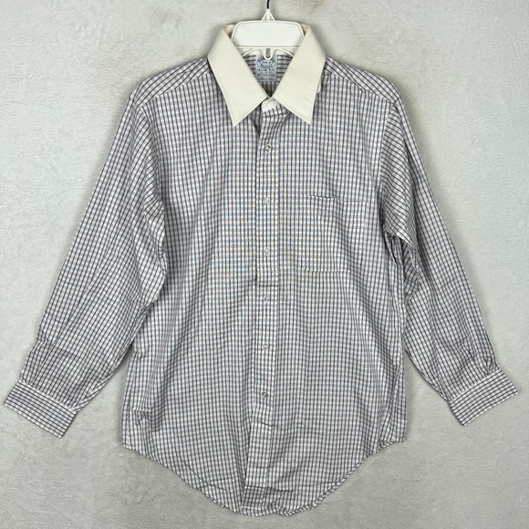 Brooks Brothers Other - Vintage Brooks Brothers Dress Shirt Men 15.5 Button Up Check Blue Red USA VTG